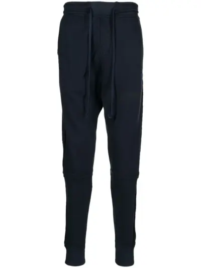 Greg Lauren stretch-cotton drawstring-waistband track pants - Blue