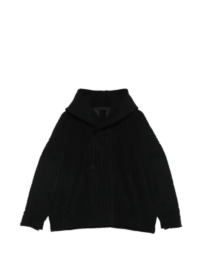 Homme Plissé Issey Miyake March plissé buttoned jacket - Black