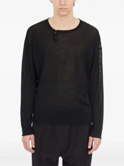 Isabel Benenato buttoned sweater - Black