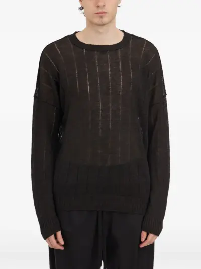 Isabel Benenato crew-neck sweater - Black