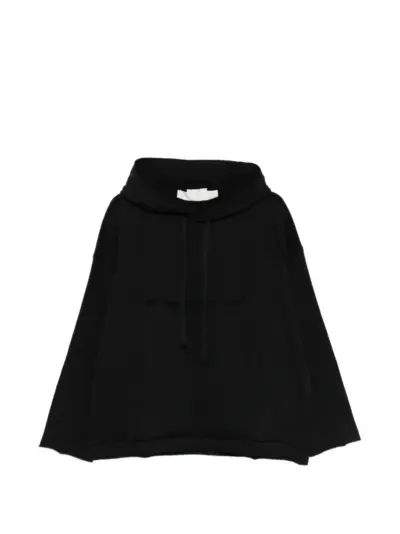 Isabel Benenato distressed hooded jumper - Black