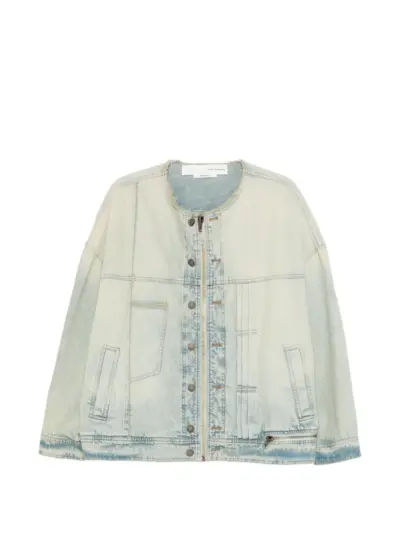 Isabel Benenato frayed-hem jacket - Blue