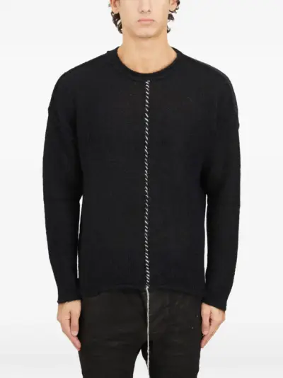 Isabel Benenato line-detail sweater - Black