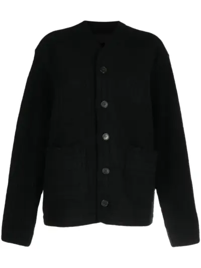 Isabel Benenato panelled button-down cardigan - Black