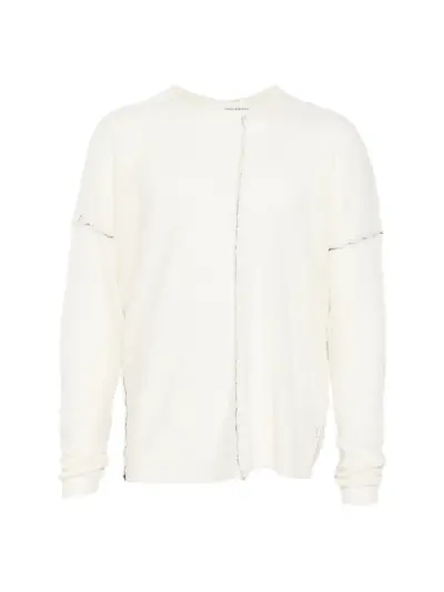Isabel Benenato stitch detail sweater - White