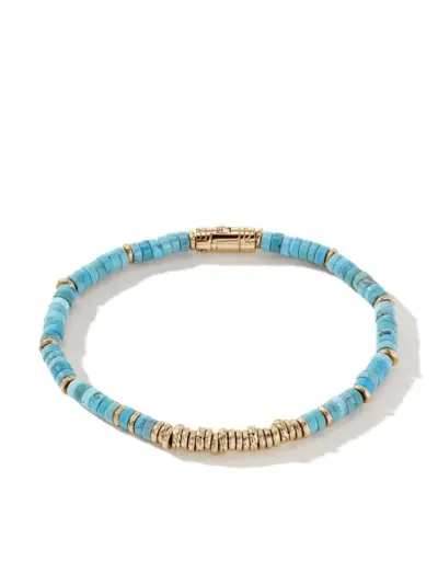 John Hardy 14kt yellow gold turquoise bracelet - Blue