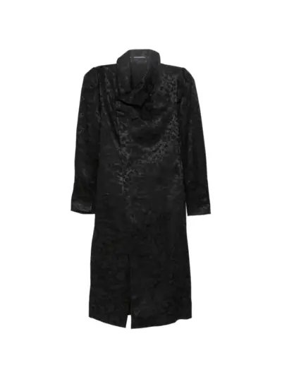 Julius Covered Neck Coat - Black