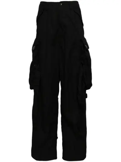 Julius cargo cotton blend trousers - Black