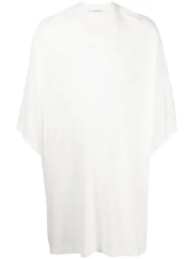 Julius drop-shoulder cotton-blend T-shirt - White