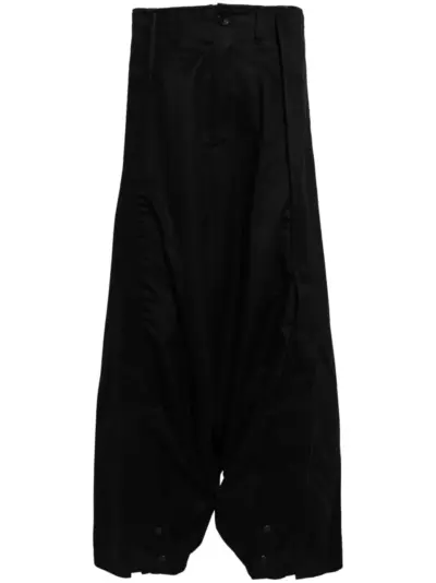 Julius loose fir cotton blend trousers - Black