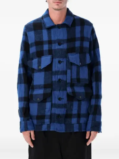 Junya Watanabe MAN checked shirt jacket - Blue