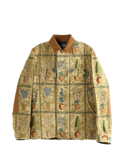 Junya Watanabe MAN fringed print jacket - Neutrals