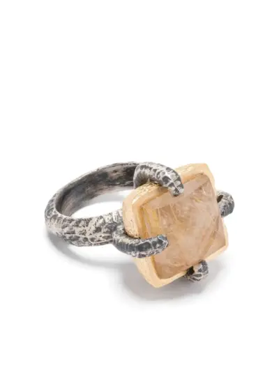 KUNDO gold-plated quartz ring - Silver