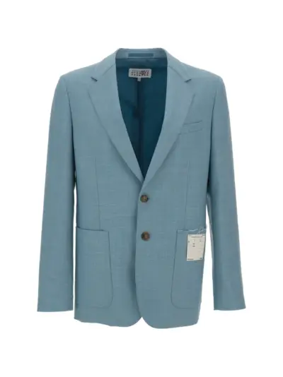 MM6 Maison Margiela notched-lapel blazer - Blue