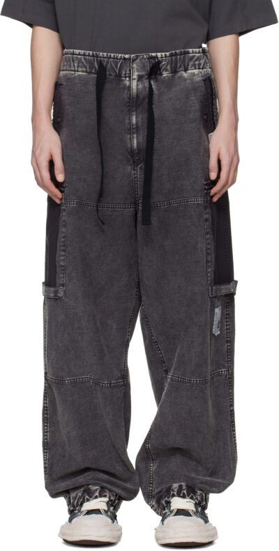 Maison MIHARA YASUHIRO Gray Cotton Satin Cargo Pants