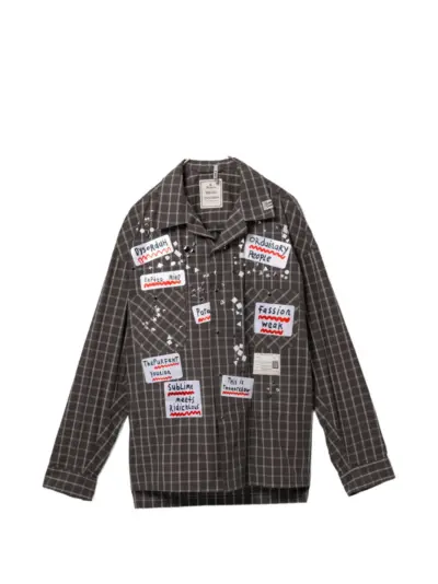 Maison MIHARA YASUHIRO all-over graphic print shirt - Grey