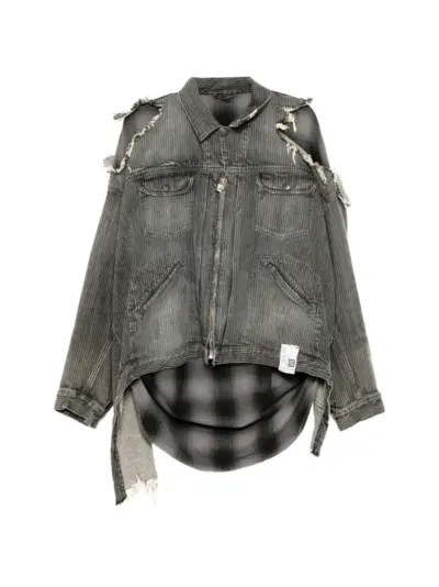 Maison MIHARA YASUHIRO distressed collared jacket - Grey