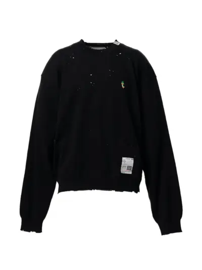 Maison MIHARA YASUHIRO distressed-effect knitted sweatshirt - Black