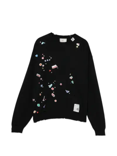 Maison MIHARA YASUHIRO graphic-appliqué sweater - Black