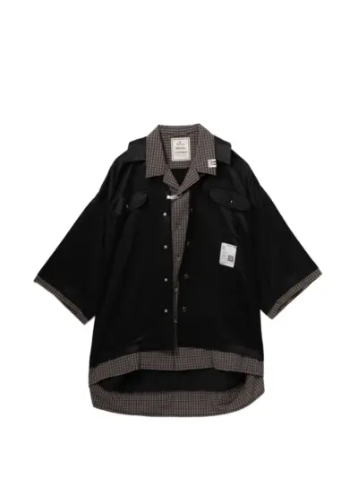 Maison MIHARA YASUHIRO graphic-embroidered layered shirt - Black