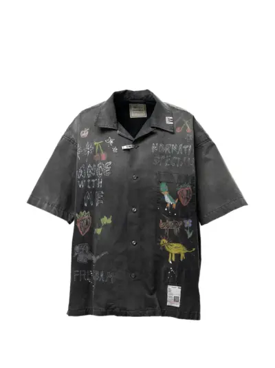 Maison MIHARA YASUHIRO hand drawing print shirt - Black