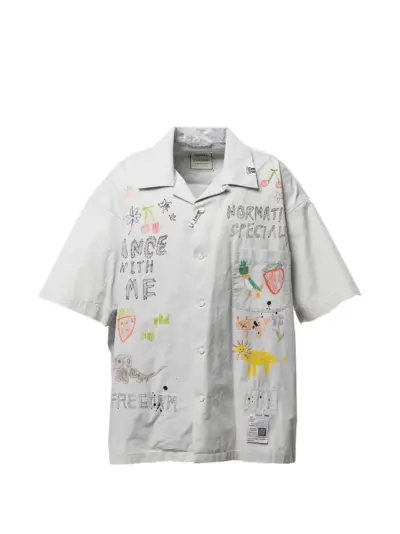 Maison MIHARA YASUHIRO hand drawing print shirt - Grey