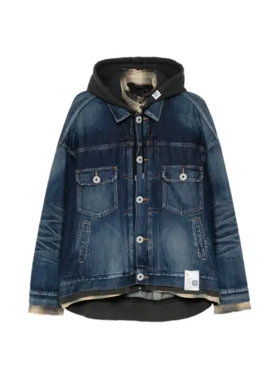 Maison MIHARA YASUHIRO hooded denim jacket - Blue