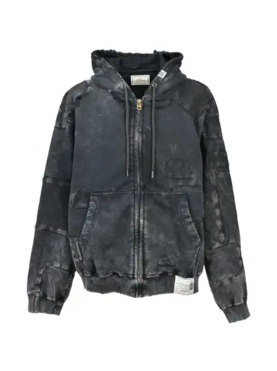 Maison MIHARA YASUHIRO hooded patchwork sweatshirt - Grey