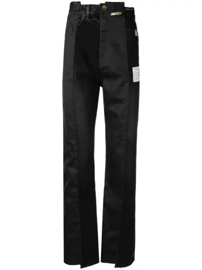Maison MIHARA YASUHIRO panelled straight-leg jeans - Black