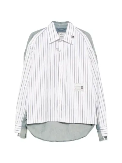 Maison MIHARA YASUHIRO striped panelled shirt - Blue