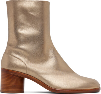 Maison Margiela Gold Tabi Ankle Boots