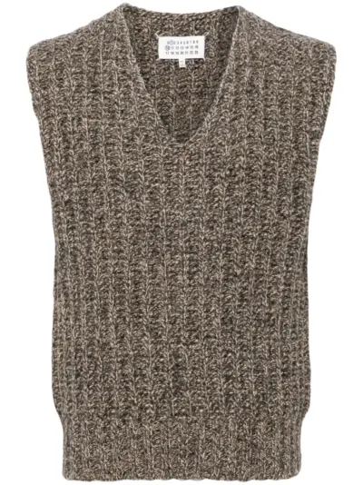 Maison Margiela V-neck chunky-knit vest - Grey
