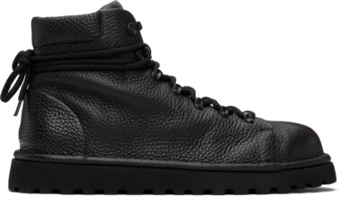 Marsèll Gomme Black Pallottola Pebbled Leather Boots