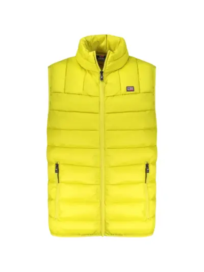Norwegian Rain Giallo quilted logo-patch zip-up gilet - Yellow