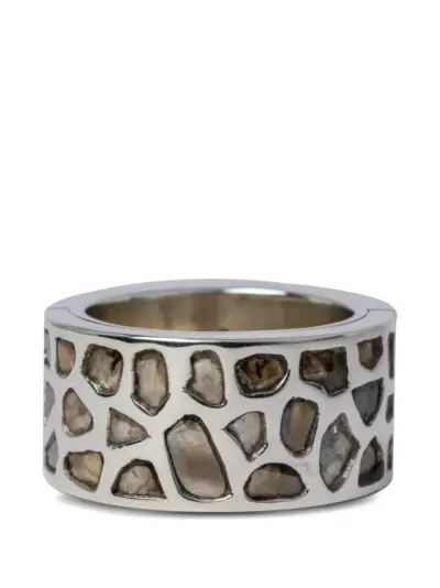 Parts of Four polished diamond ring - Silver