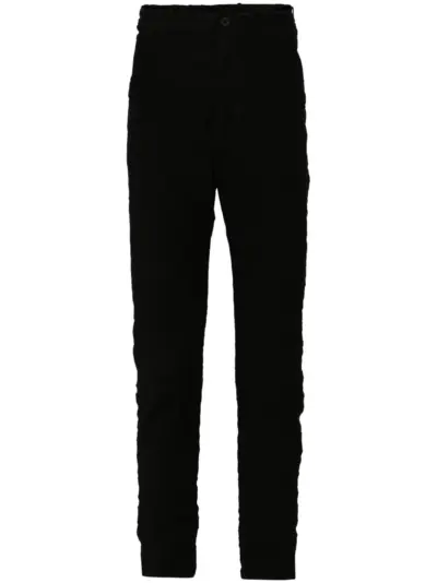 Poème Bohémien crinkled slim-cut trousers - Black