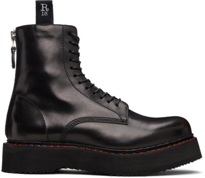 R13 Black Single Stack Boots