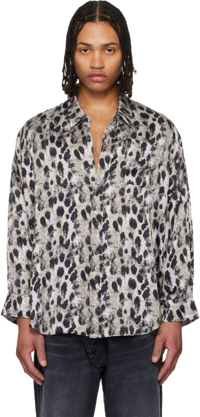 R13 Black & White Drop Neck Shirt