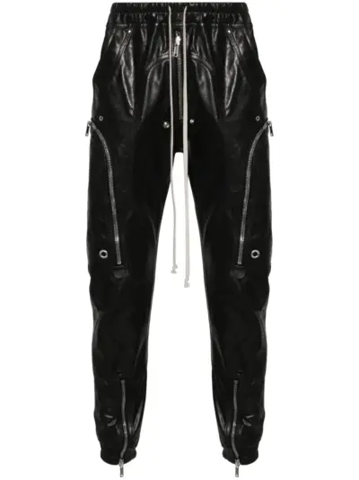 Rick Owens Bauhaus leather cargo pants - Black