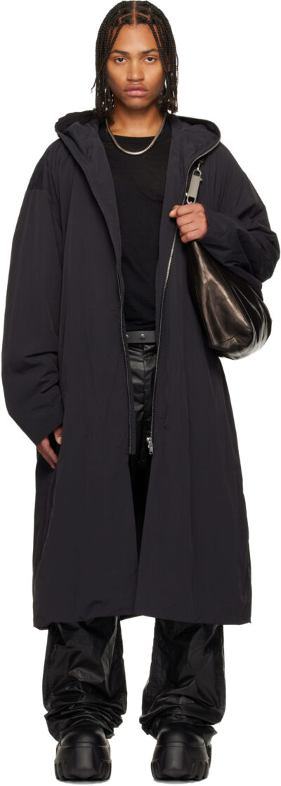 Rick Owens Black Concordians Mac Big Shoulders Coat
