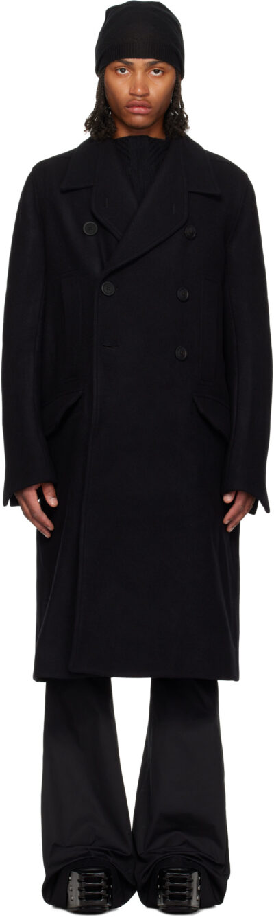 Rick Owens Black Concordians Officer Coat