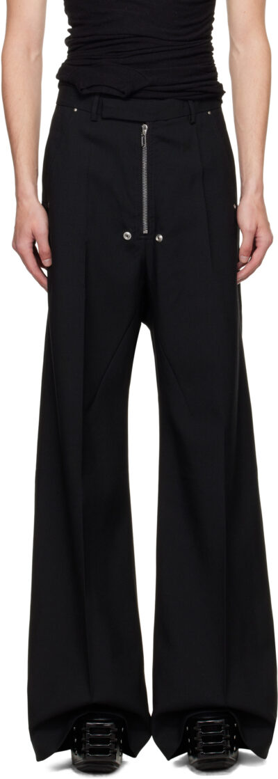 Rick Owens Black Concordians Tailored Wide Bela Trousers