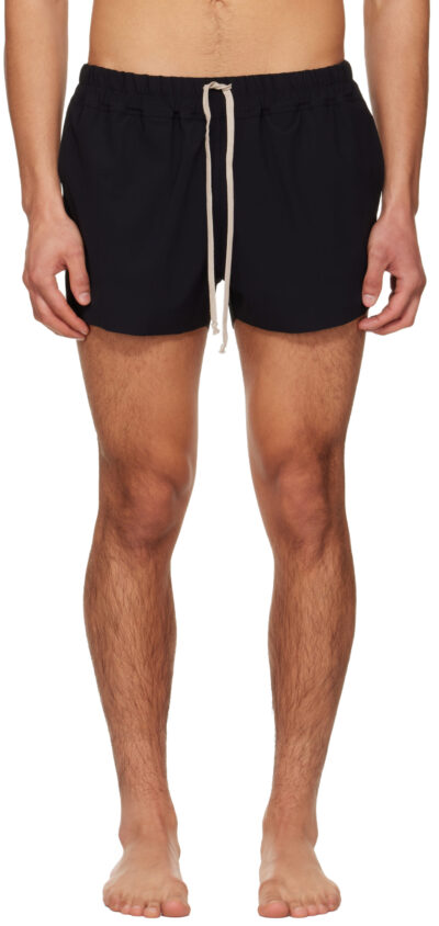 Rick Owens Black Temple Boxer Swim Shorts