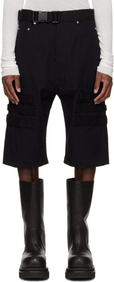 Rick Owens Black Temple Geth Cargo Shorts