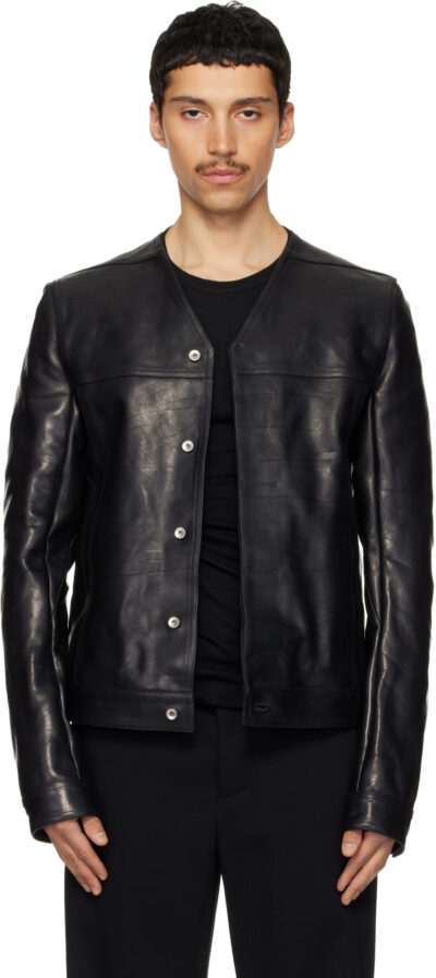 Rick Owens Black Temple Leather Work Jacket