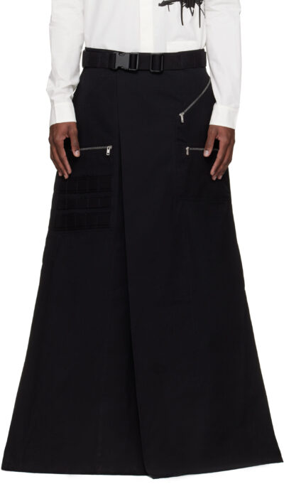 Rick Owens Black Temple Odetta Cargo Skirt