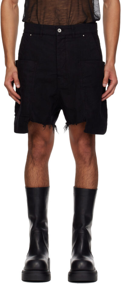 Rick Owens DRKSHDW Black Concordians Stefan Cargo Shorts