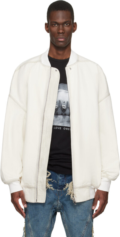 Rick Owens DRKSHDW Off-White Temple Jumbo Denim Flight Jacket