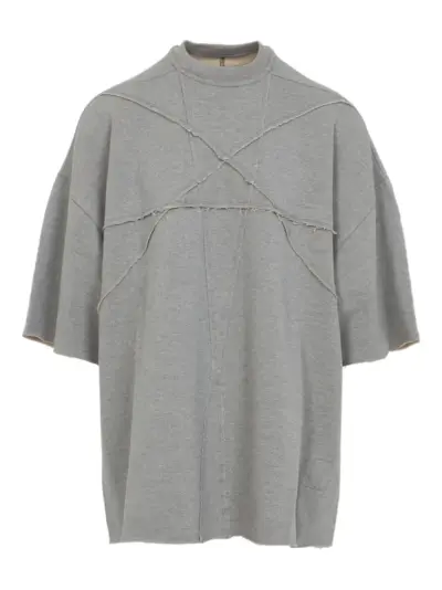 Rick Owens DRKSHDW frayed-detail panelled T-shirt - Grey