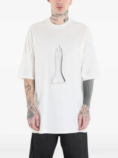 Rick Owens DRKSHDW graphic jumbo T-shirt - Neutrals